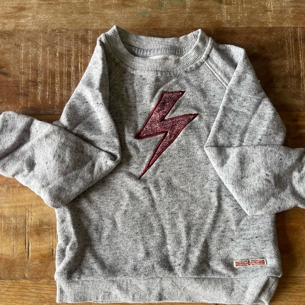 Hudson, lightning bolt sweatshirt